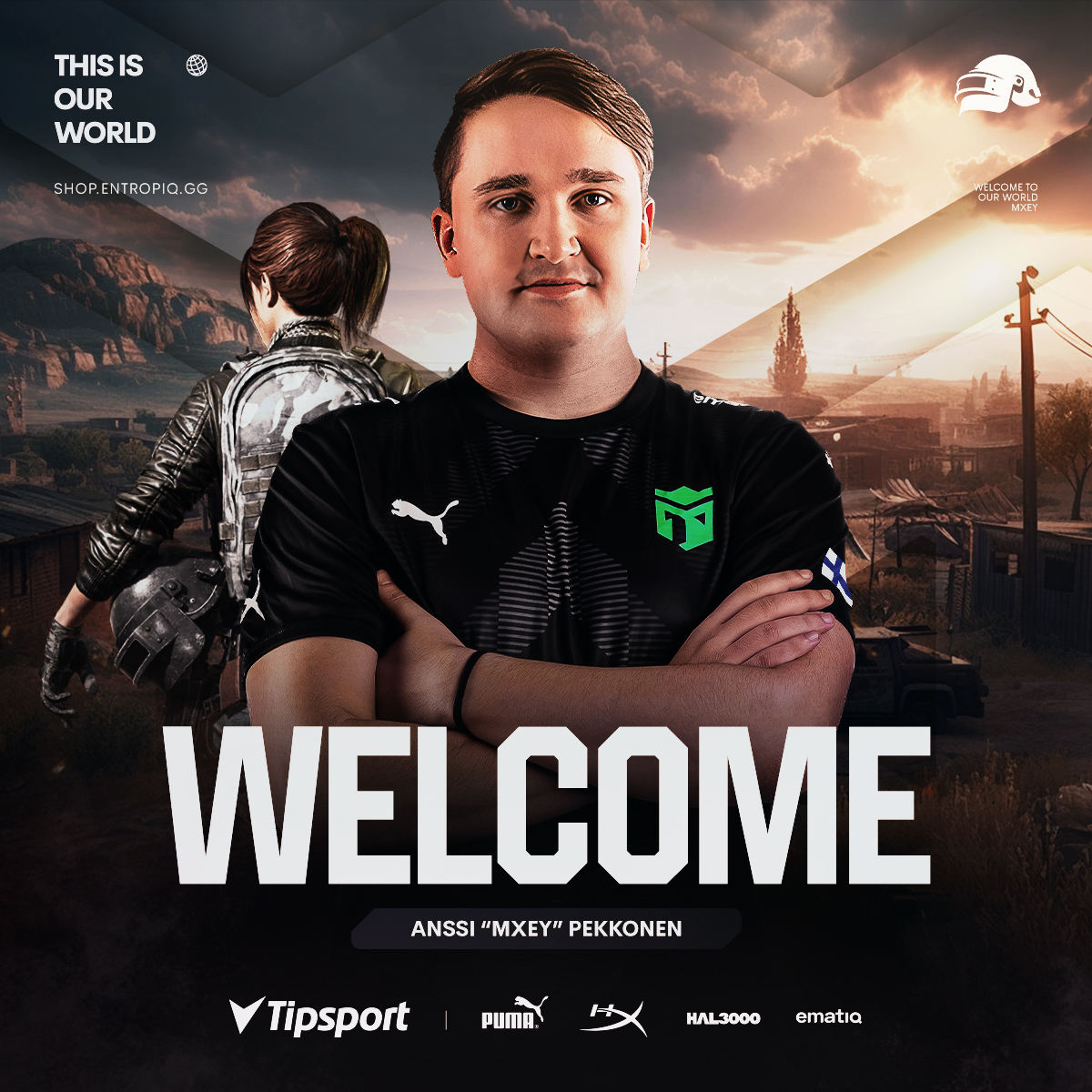 Our PUBG squad has a new member! 
We welcome to the team world-class player Anssi <a href="/mxeygg/">mxey</a> Pekkonen, who has been the captain of Team Liquid and FaZe Clan for the past few years. We hope that Mxey takes our team to the next level. Welcome and best wishes for success! 💚