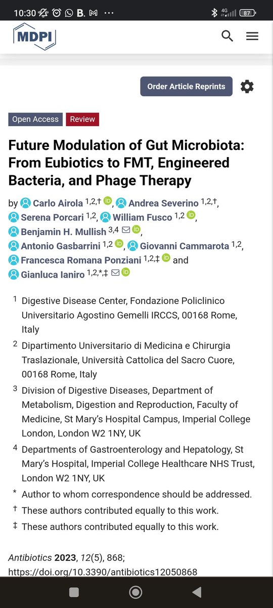 Andrea Severino (@sevandrea96) on Twitter photo Very excited to share our new work on future modulation of gut microbiota. Special thanks to <a href="/gianluca1aniro/">Gianluca Ianiro</a>, <a href="/FRPonziani/">Francesca Romana Ponziani</a> and <a href="/GiovanniCammar9/">Giovanni Cammarota</a>
#microbiomeclinician
doi.org/10.3390/antibi… Very excited to share our new work on future modulation of gut microbiota. Special thanks to <a href="/gianluca1aniro/">Gianluca Ianiro</a>, <a href="/FRPonziani/">Francesca Romana Ponziani</a> and <a href="/GiovanniCammar9/">Giovanni Cammarota</a>
#microbiomeclinician
doi.org/10.3390/antibi…