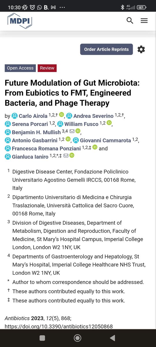 Very excited to share our new work on future modulation of gut microbiota. Special thanks to @gianluca1aniro, @FRPonziani and @GiovanniCammar9 #microbiomeclinician doi.org/10.3390/antibi…