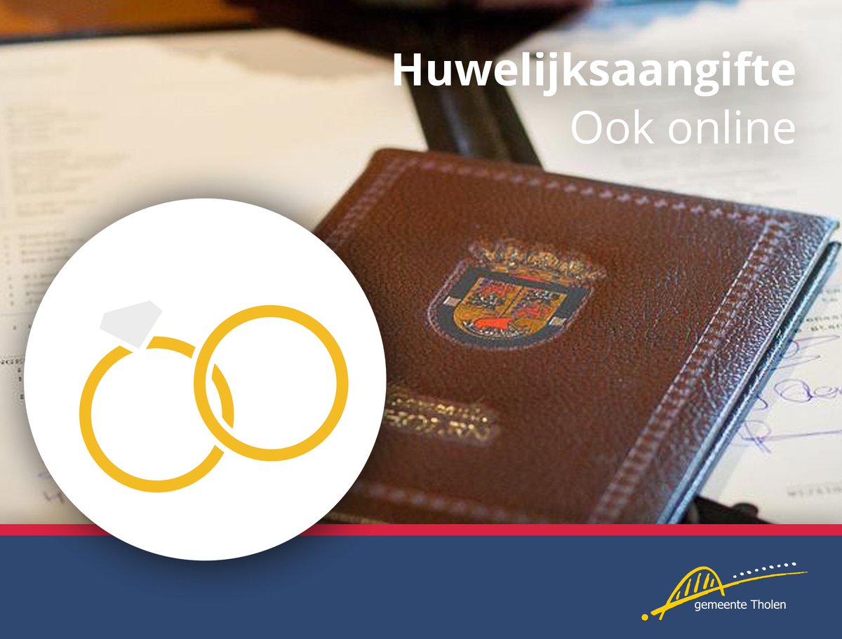 Gemeente_Tholen's tweet photo. 💍 Ben je pas verloofd? Gefeliciteerd! Voor een bruiloft moet je een hoop dingen regelen, waaronder je huwelijksaangifte. Gelukkig kan dit heel eenvoudig via onze website. Al een jaar van te voren kun je huwelijksaangifte doen via https://t.co/CJCu7fvRh6 https://t.co/hA5Y6xJIhJ