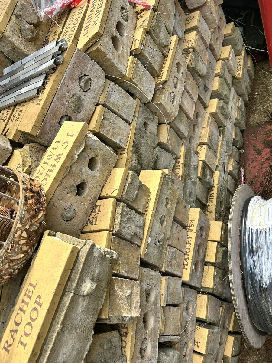 JonjoHeuerman's tweet photo. I have around 300 Boleyn bricks left.  Me and my team have tried really hard to reunite these bricks with their original owners and have managed to reunite around 700 raising almost £8k for The Bobby Moore Fund. 

I cannot throw these away.  They are part of our history, our former home and many are in someone’s memory.  Ideas what to do with them?