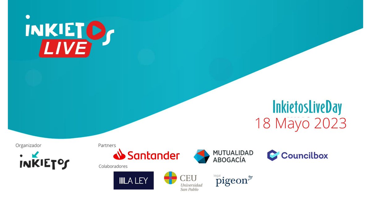 📅 18 MAYO #InkietosLiveDay23

Apúntate al grupo de trabajo que más se adecúe a tu perfil profesional;

✔ Mercados y Posicionamiento
✔ Talento y Cultura
✔ Procesos y Tecnología
✔ Partnership: toma de decisiones y reparto de beneficios

Inscríbete 👇
inkietos.org/live-day-2023