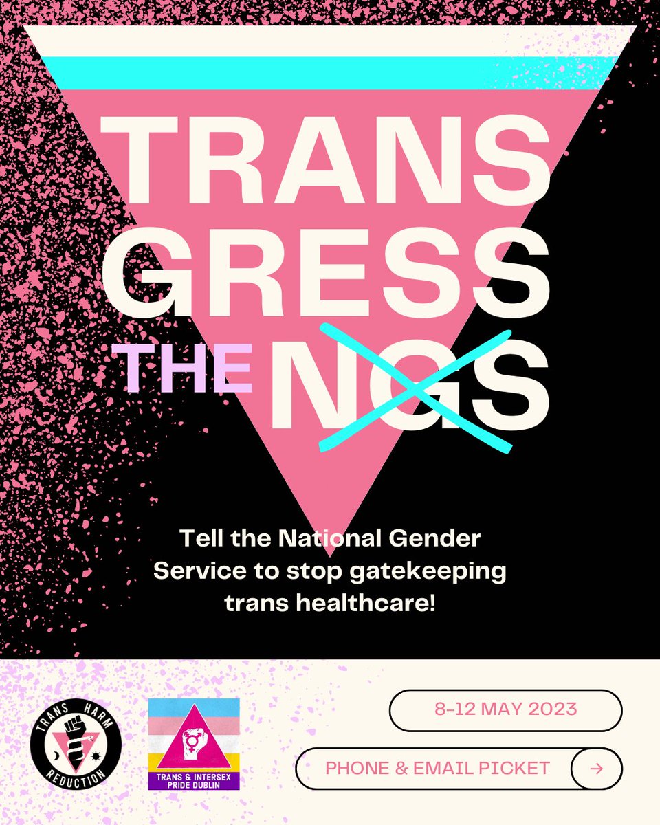TransHarmRedux's tweet image. Tell the NGS to stop gatekeeping trans healthcare!

THIS WEEK, join THR and @DubTrans for a phone &amp;amp; email picket of the NGS to demand their commitment to stop advising GPs against providing blood tests &amp;amp; prescribing HRT to trans patients.

Get the script: docs.google.com/document/d/1a1…