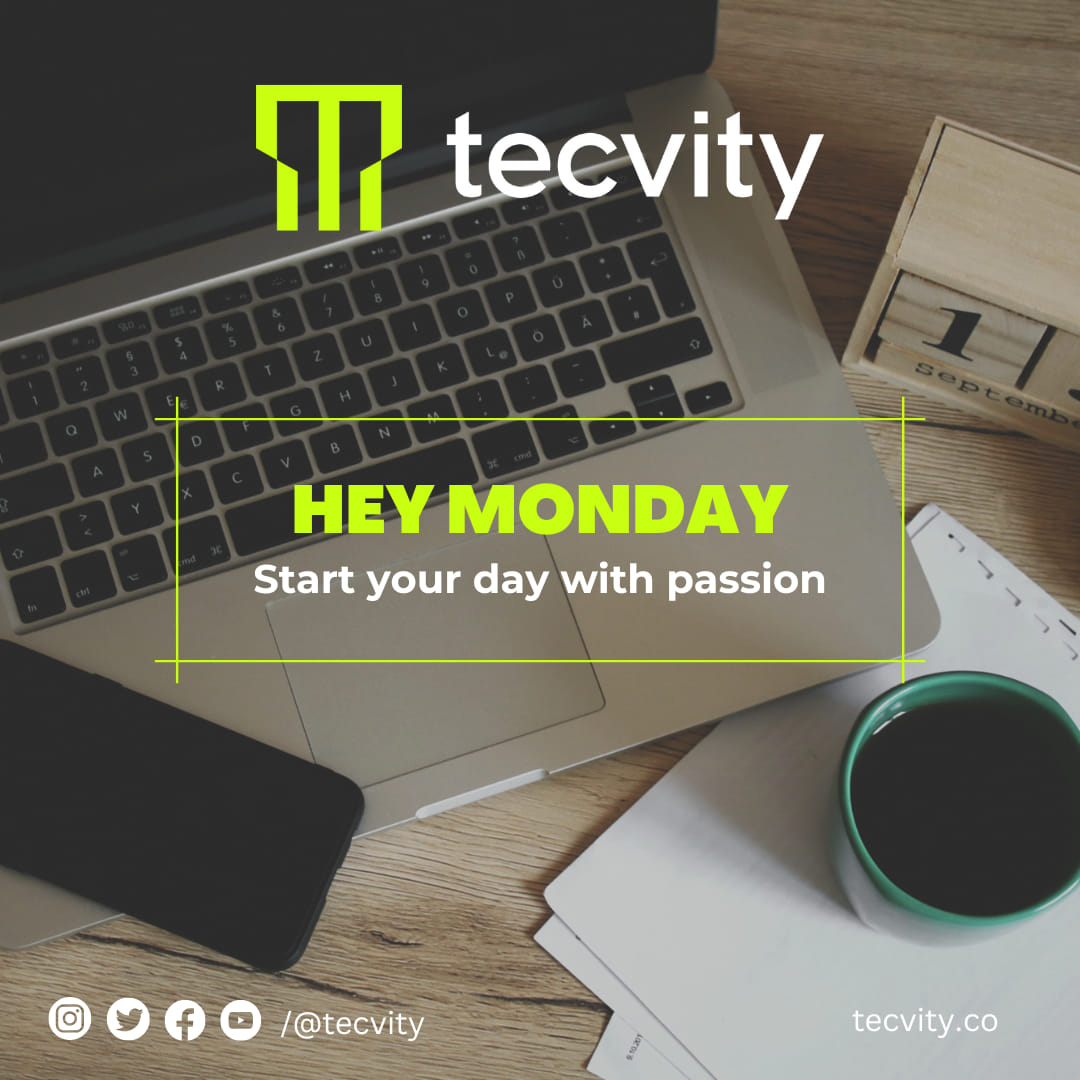 tecvity's tweet photo. We are ready to start this Monday with passion and enthusiasm!
Visit: https://t.co/PjHjRBE1l2
Email: hello@tecvity.co
#tecvity #mondayvibes #MondayMotivation #businessgrowth #Mondaythoughts https://t.co/WyUo1JL0Qs