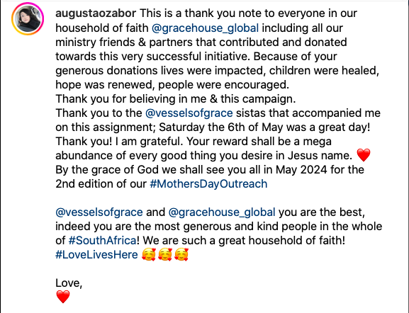 vessels_grace's tweet photo. 💜A message from Pastor @AugustaOzabor 💜
#MothersDayOutreach
#VesselsofGrace
#VoGSistahood
#GodWillDoIt
#ThankYou https://t.co/ELtVd6t47J