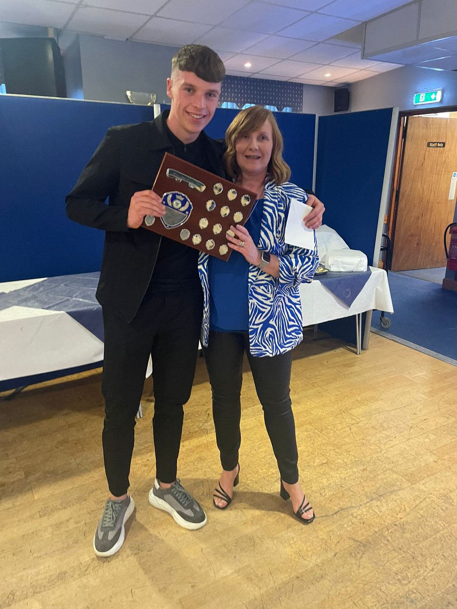 On Saturday, we had our player of the year awards. 

The winners were as follows: 
Players player of the year - Andy McCarthy
Supporters Club player of the year - Jason Brown
Top scorer - Conor O'Keefe
Young player of the year - Jack Wilkie

Well done to all. 

#BlueToon 💙