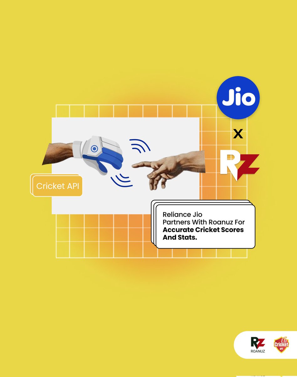 Reliance Jio collaborates with Roanuz for accurate and in-depth cricket scores and statistics, unlocking new possibilities in the world of sports cricket data. Stay ahead of the game with Roanuz.
#Jio #Roanuz #SportsData #Cricket #CricketAnalytics #PartnershipGoals #DataAnalytic