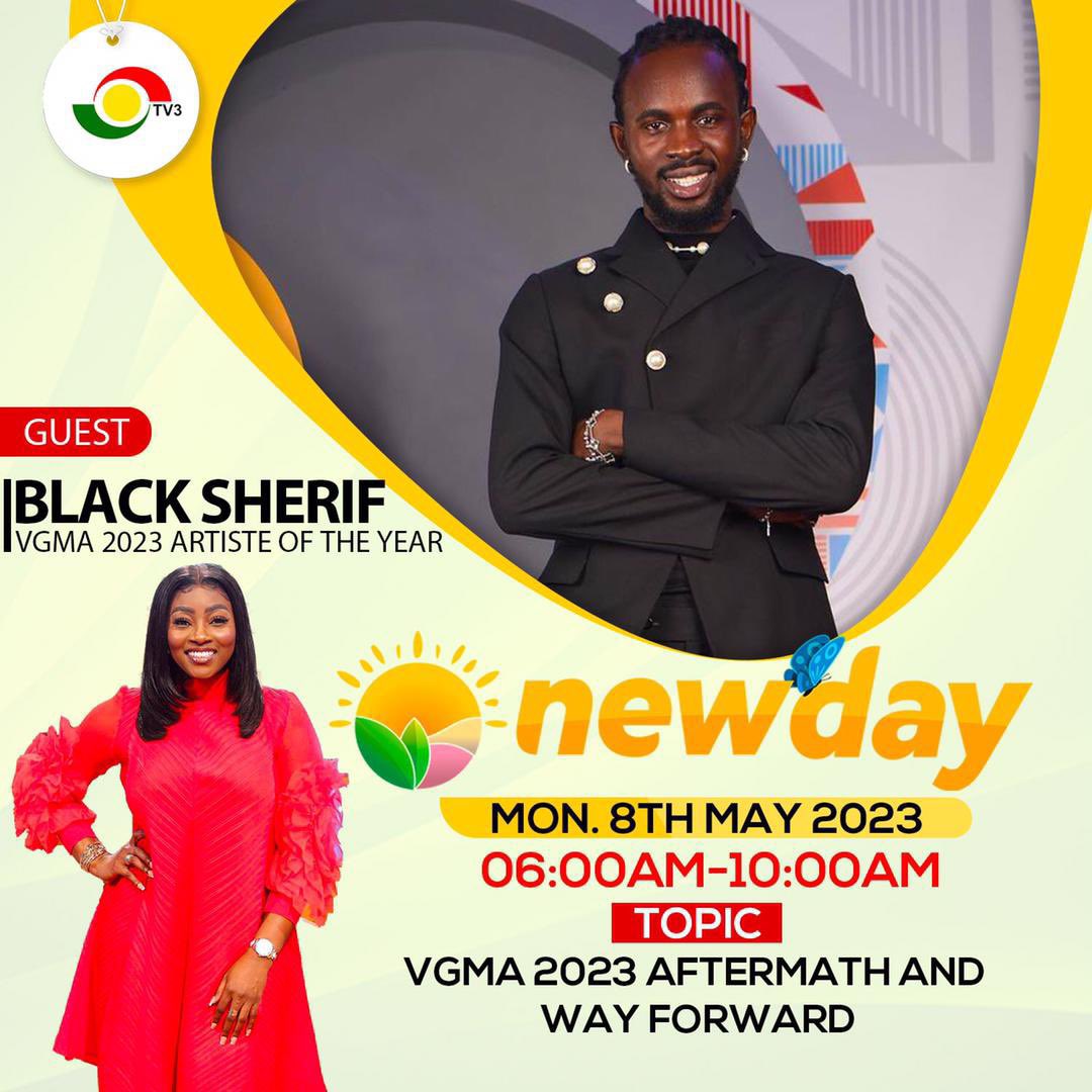 malisecullen's tweet photo. #VGMA24 artiste of the year @blacksherif_ joins Tv goddess @TheCookieteeGH today on @tv3_ghana #tv3newday - Send in your questions via their social media pages.
#TheCommentator #TC https://t.co/nqumqp7wA2