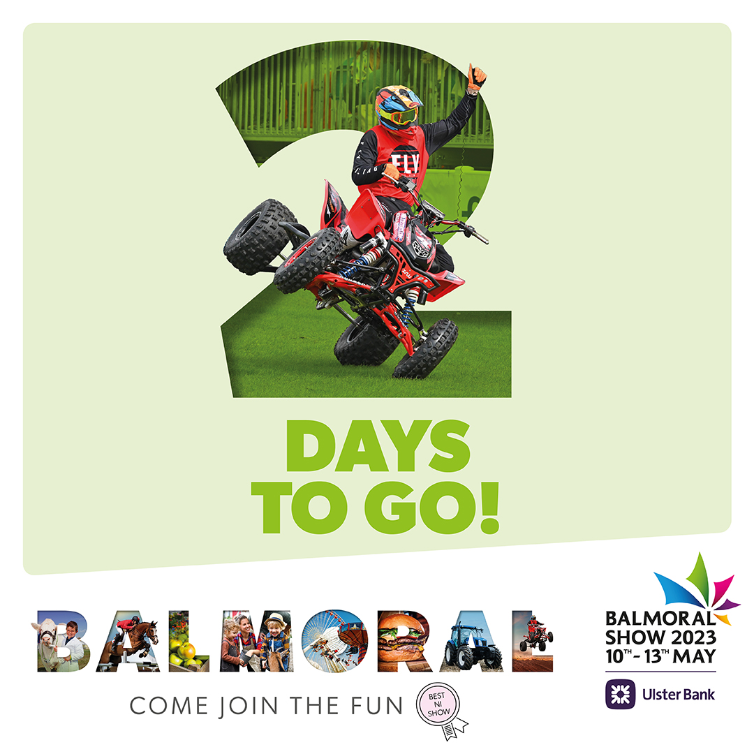 𝟐 𝐃𝐀𝐘𝐒 𝐓𝐎 𝐆𝐎! 🎉 Exhilarating Main Arena entertainment across all four days of the Show! 🏍🐎🏆🐄 Check out our timetable to see what’s on 🎥 balmoralshow.co.uk #balmoralshow2023 #attraction #ulsterbankni