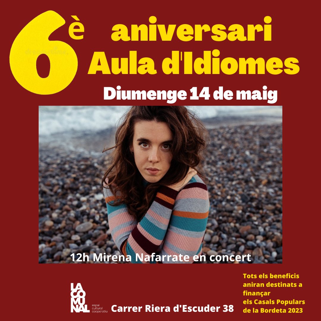 🌞Egun on!  

⁉️Coneixeu a la cantant i actriu @mirena2n?  

▶️Doncs el pròxim diumenge tindrem la sort d'escoltar-la cantant en euskera a l'aniversari de l'<a href="/AuladIdiomes/">Aula d'idiomes</a> 💜

🎵Aquí us deixem un tastet, i us esperem a <a href="/lacomunalsants/">La Comunal</a> a partir de les 12h 👇
youtube.com/watch?v=BOMgZT…