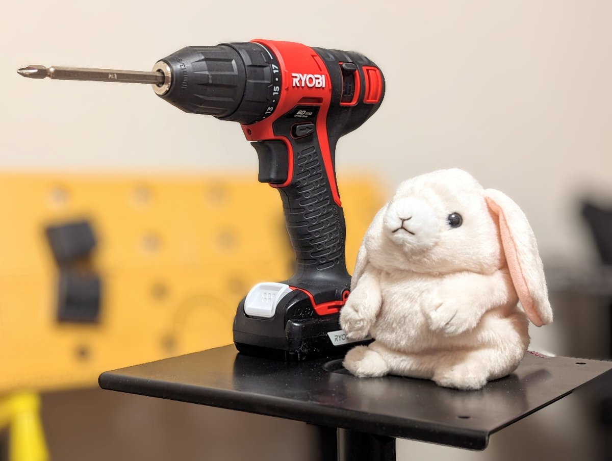 handdrill, construction, screwdriver, woodwork, rabbit, fun, cute, nocontext