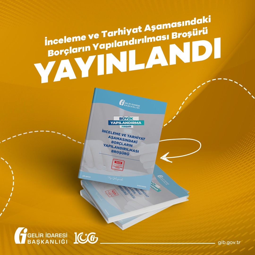 «İnceleme ve Tarhiyat Aşamasındaki Borçların Yapılandırılması Broşürü» yayınlandı. 

gib.gov.tr/inceleme-ve-ta…

#GİB #VergiGeleceğimizdir
#BüyükYapılandırmaFırsatı