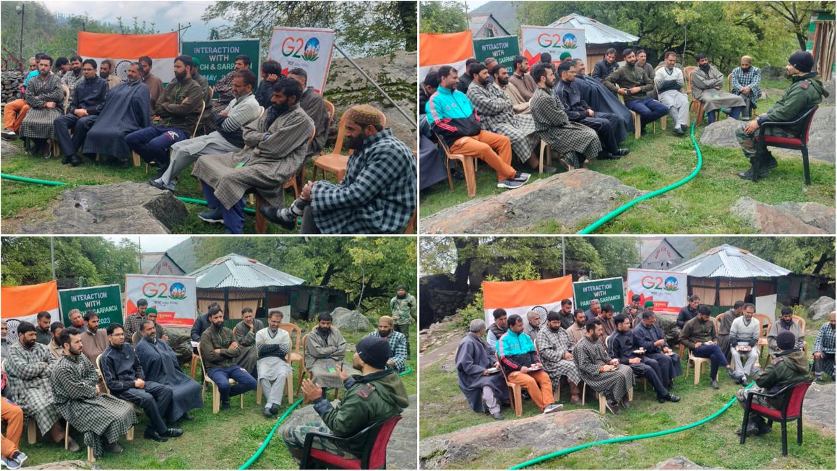 ToofaniBaba1's tweet photo. Anderwan Army Camp of Wussan Battalion organised 'Chai Par Charcha' with Sarpanchs and Panchs of the area.  
@official_dgar
@Mesmer_Manasbal
#Chaiparcharcha
#KashmirDiaries https://t.co/9T0zYNIDHb