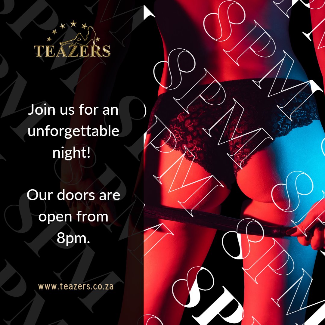 Let us be your guilty pleasure tonight as our doors are open at 8 P.M for a night to remember. 

For bookings and enquires:
teazerssa.com/home/bookings-…

#partytime #adultfun #teazersrivonia #adultclub #HottestClub #EyeCandy #8Oclock #OpenForBusiness