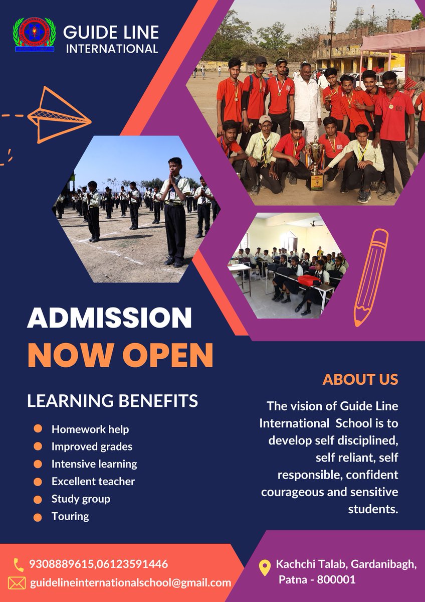 Guide Line International School (The Top-Rated English Medium School in Patna, Committed to Excellence in Education) is…

!!...OPEN FOR ADMISSION FOR SESSION 2023-24...!!

✅ For Students of Nursery To Class IXth...

We Provide Our Students With...👇👇