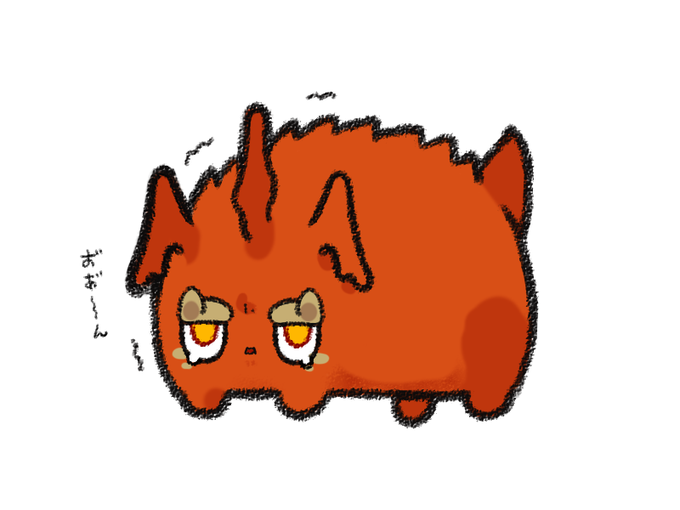 にんげんに みつかってしまい ひっしに いかくする やせいの ばっどがい です
