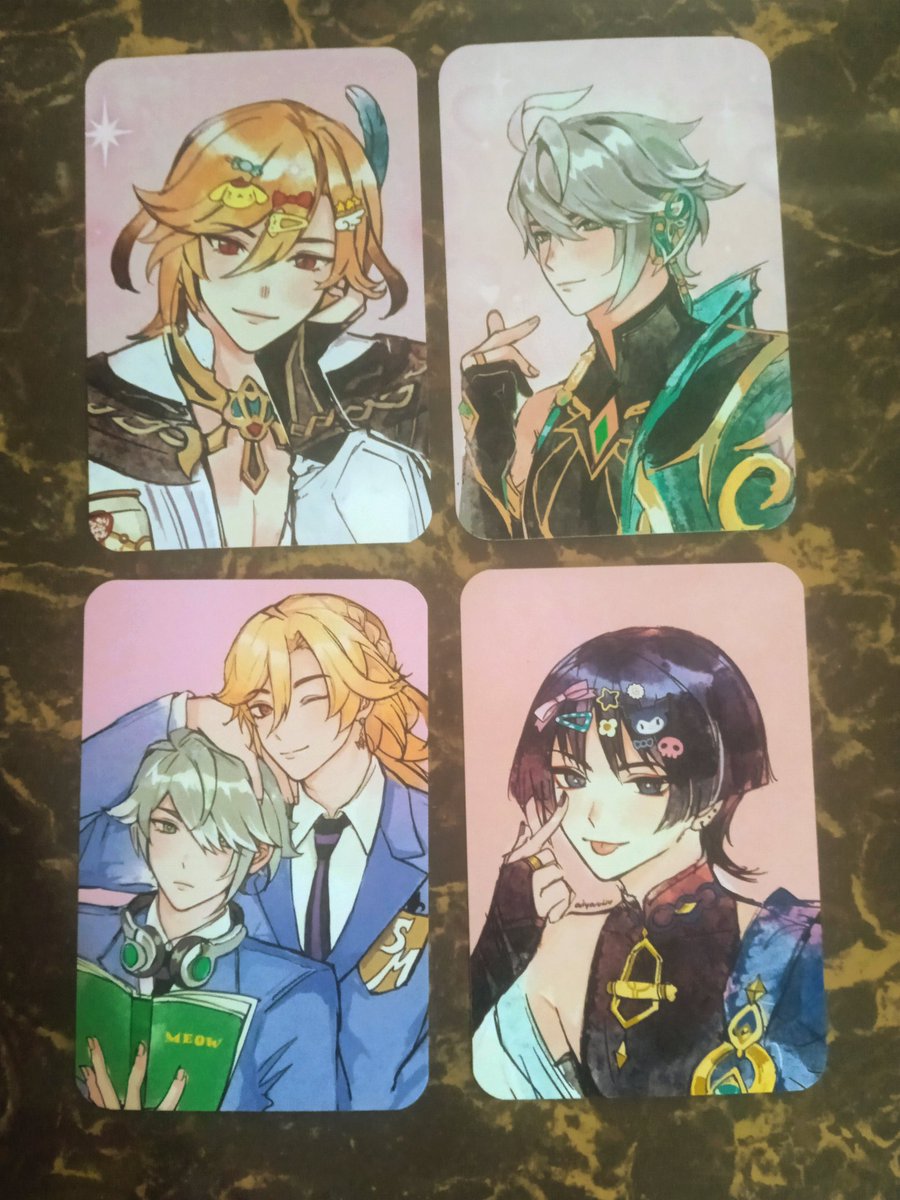 semikisses's tweet photo. ˚. ✧ ↷ @hellojpnn ˊ-

Late post! Thank you so much for hosting the group order! Got the genshin poker and aiyauwu pocas in good condition. They're finally home! See you on our next transaction &amp; pagaling po kayoooo! 
₍ ᐢ. ༝ .ᐢ₎♡ 

✎ #semimails ༉‧₊˚. https://t.co/lFbnQHdIK3