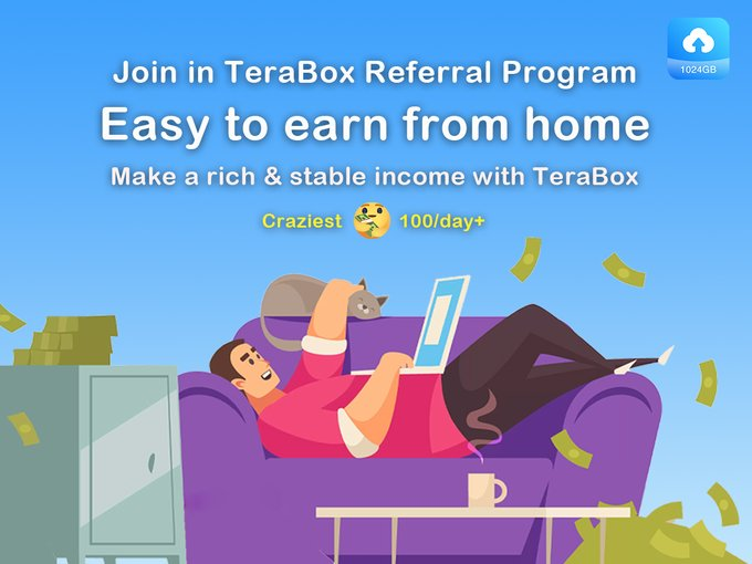 How to make extra income at home? Just join in TeraBox Referral Program. It's easy to set up. Sign Up to get started:  
➡️ terabox.com/webmaster?refe…  

Make a rich &amp; stable income with TeraBox today!