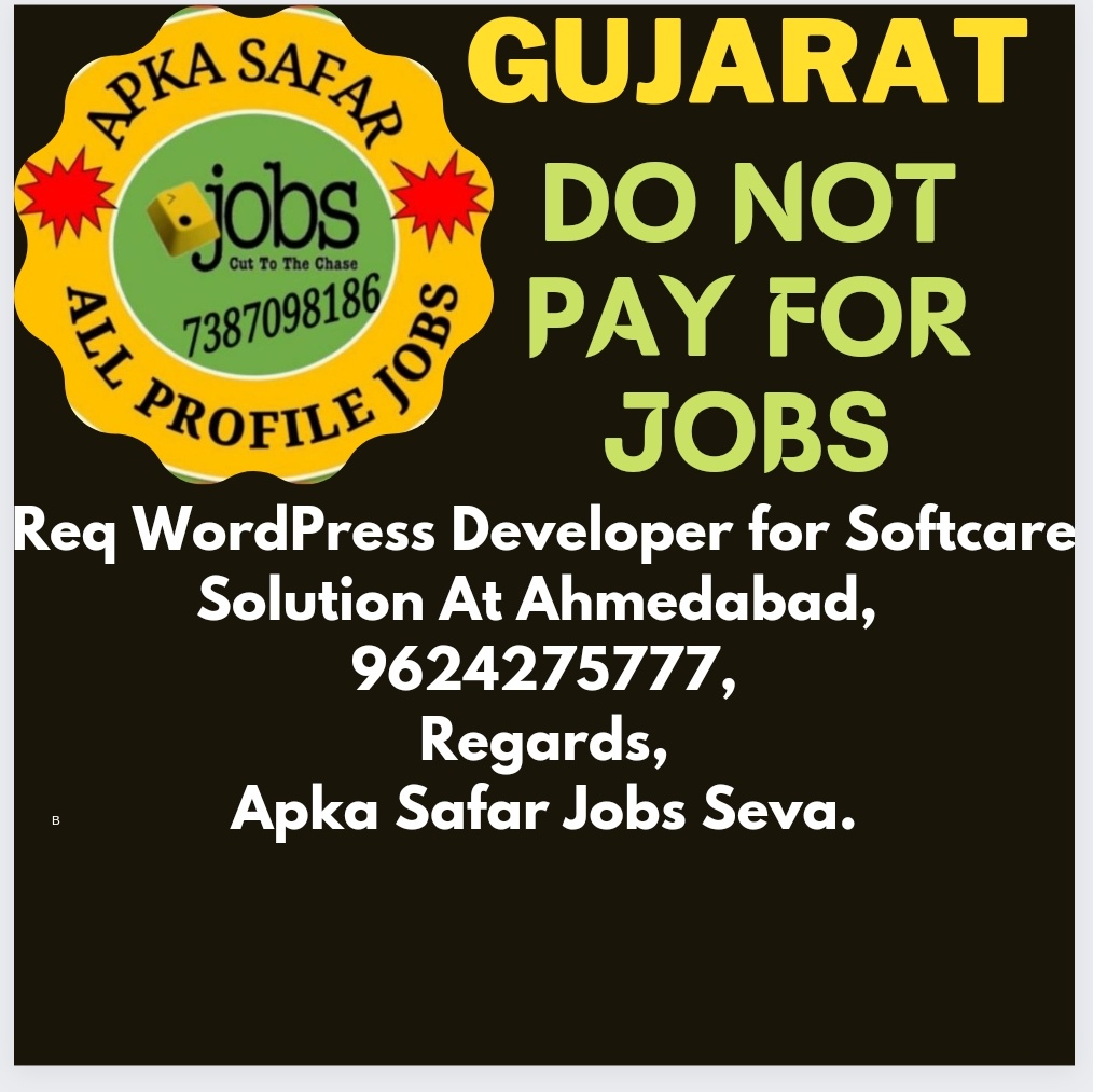 #wordpressdeveloper #developerjobs #jobsinahmedabad #ahmedabadjobs #ahmedabad