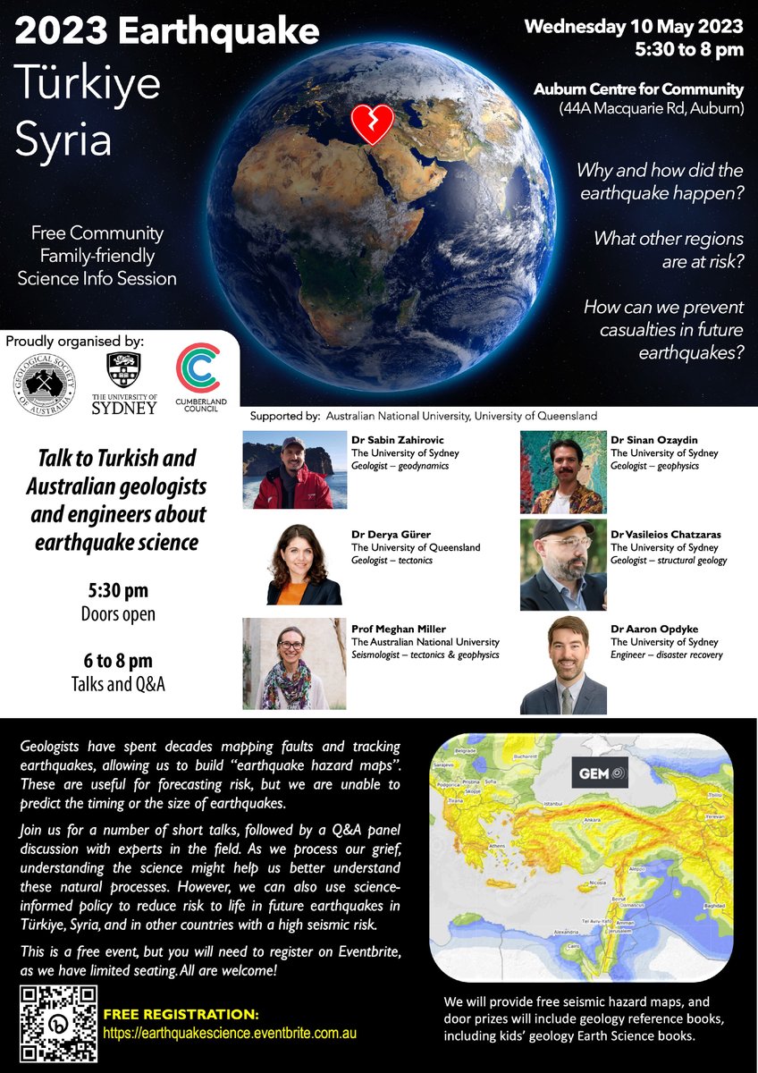 It's been three months since the Turkiye Earthquake Disaster and yet so many questions remain unanswered about how such a disaster can occur today. Please come and find out in Auburn this Wednesday with some of the world's leading Earth scientists in this area