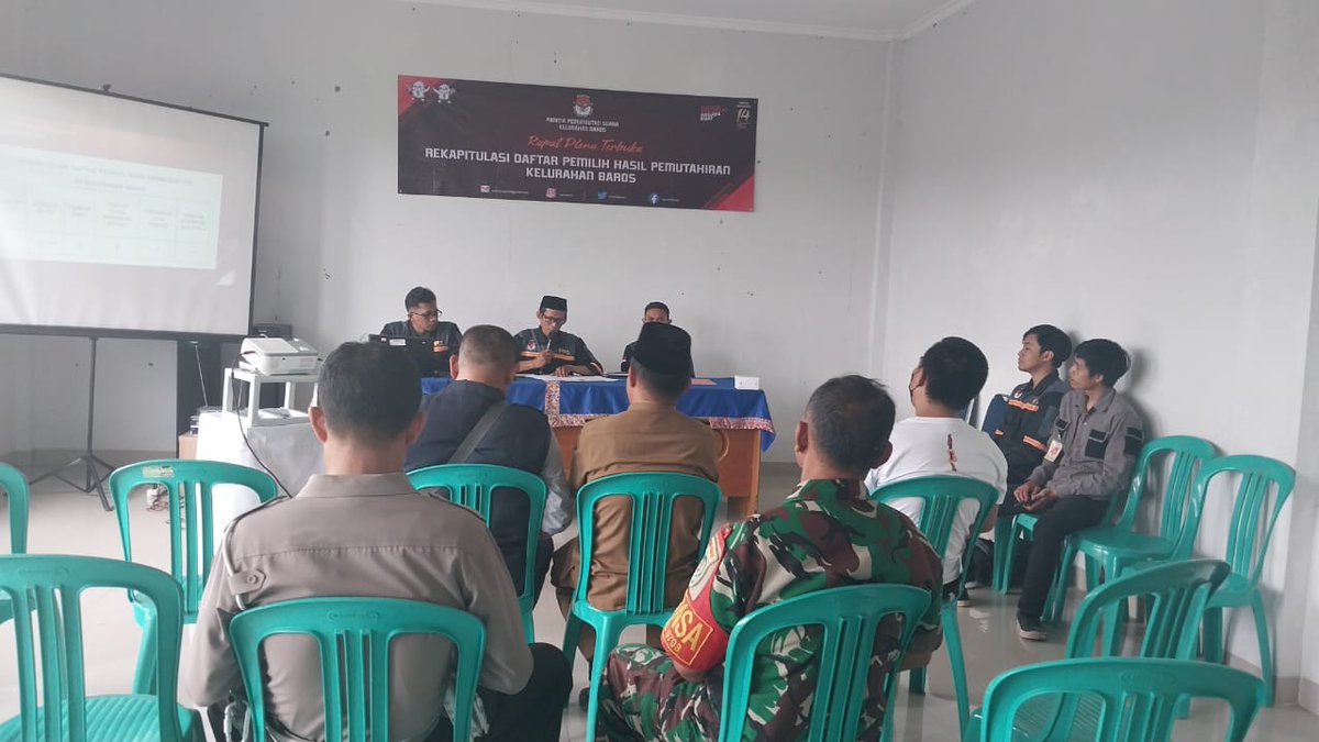 Giat Rapat Pleno Terbuka Rekapitulasi Daftar Pemilih Sementara Hasil Perbaikan ( DPSH ) tingkat PPS Kelurahan menjelang Pemilihan Umum Tahun 2024. Senin (08-05-2023).