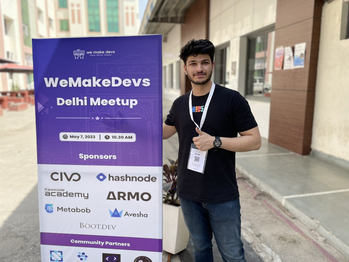 Sparsh964's tweet photo. Attended the event organised by @WeMakeDevs yesterday. Got to know a lot of things about #DevOps.
Overall an excellent experience!
#WeMakeDevsMeetup https://t.co/oYaTTRxcev