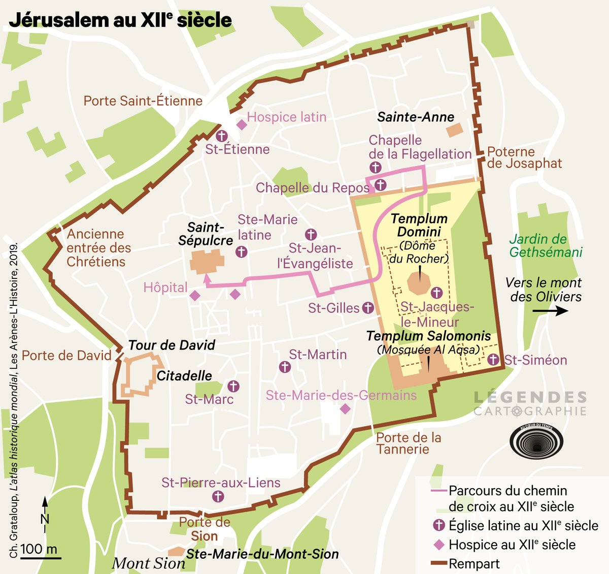 LegendesCartographie on Twitter: "1-7 Le XIIe siècle, Plan de Jérusalem"