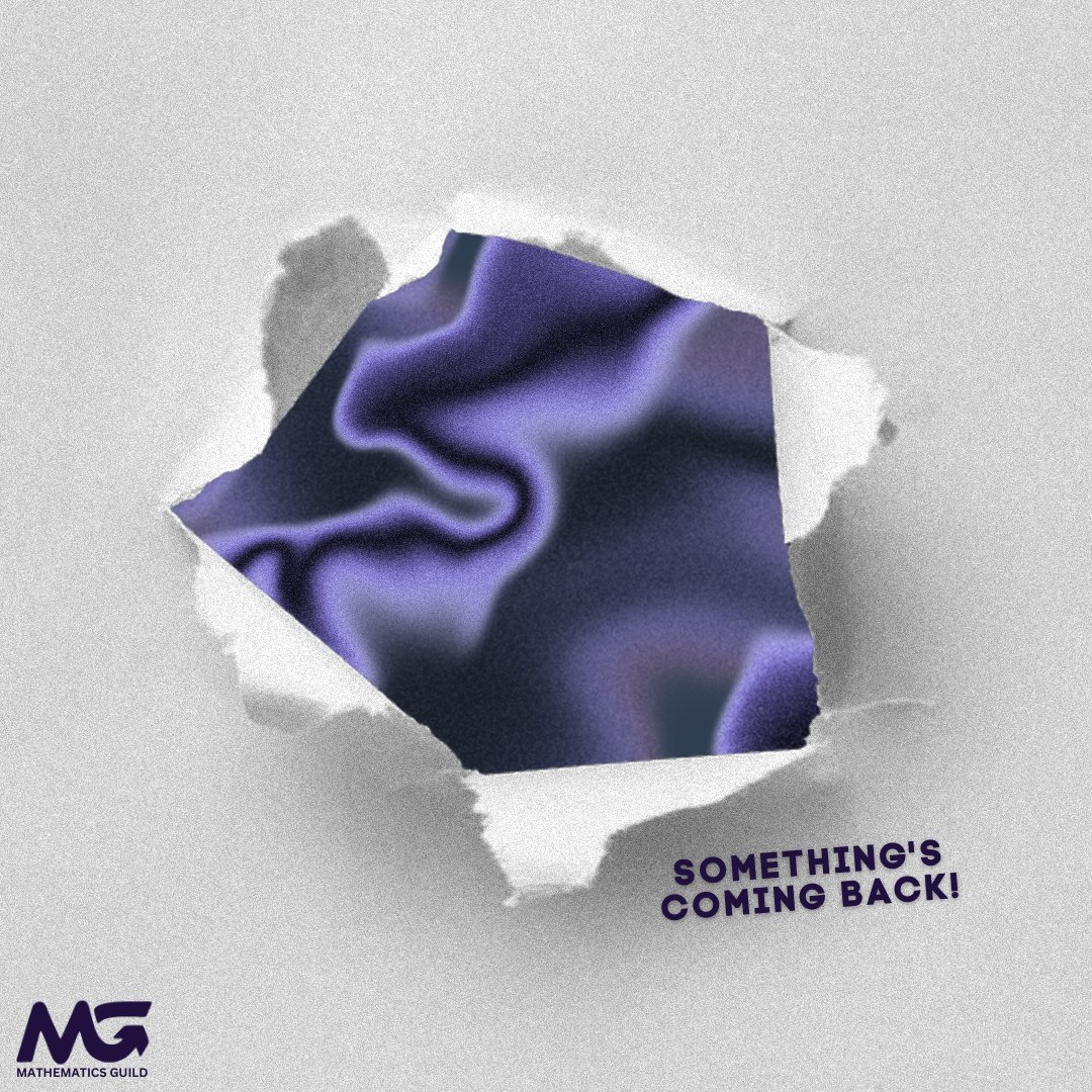 upvtcmathguild's tweet photo. Something you missed is coming back..... can you guess what it is?
#TheMathematicsGuild
#TheBigComeback
#MathGuildAY2022X2023 https://t.co/wTNu5Ey5Ww