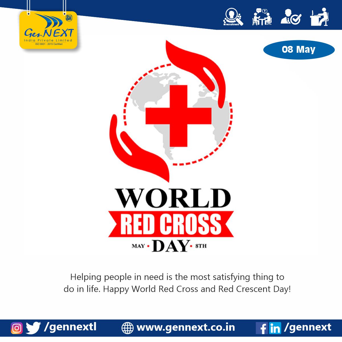 GennextL's tweet photo. On the occasion of Red Cross Day, let us come together to be more helpful towards those who are in need by offering our voluntary services when required…..
#worldredcrossday #redcross #health #care #gennext #gennextjob #gennextindia https://t.co/IWIqb1eXih