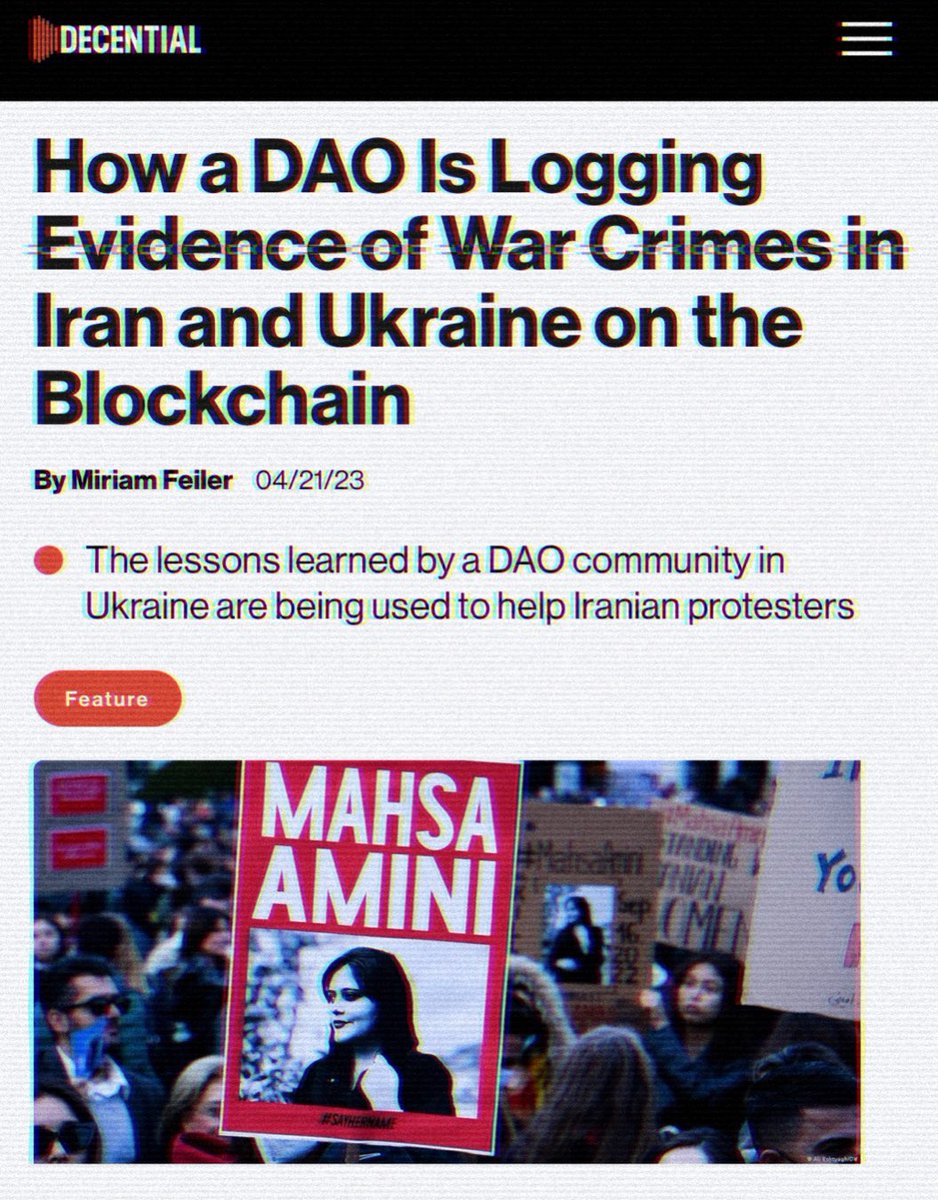 <a href="/Ukraine_DAO/">Ukraine DAO (🇺🇦,🇺🇦)</a> (🇺🇦,🇺🇦) + <a href="/iran__dao/">Iran DAO</a> = ❤️‍🔥

Woman. Life. Freedom. #MahsaAmini