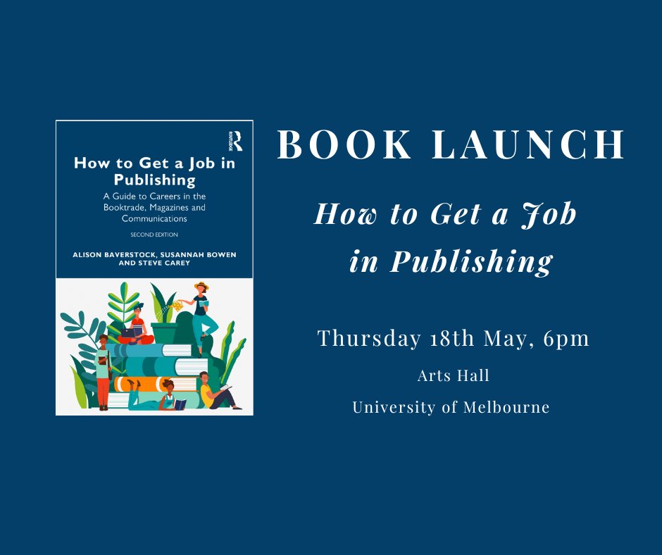 Get your tickets for the launch of How to Get a Job in Publishing. This free event includes Q&amp;A Panel, nibblies and wine.
eventbrite.com.au/e/598166852157
#Publishing #Launch