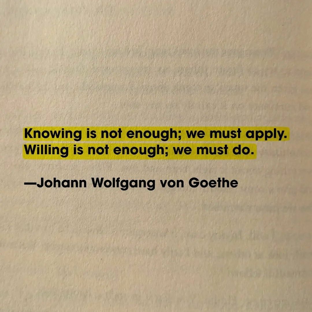 Knowing is not enough...