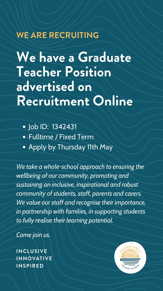 BecSpink's tweet photo. Spensley Street is recruiting… come join us! https://t.co/GoLqSCdVjO