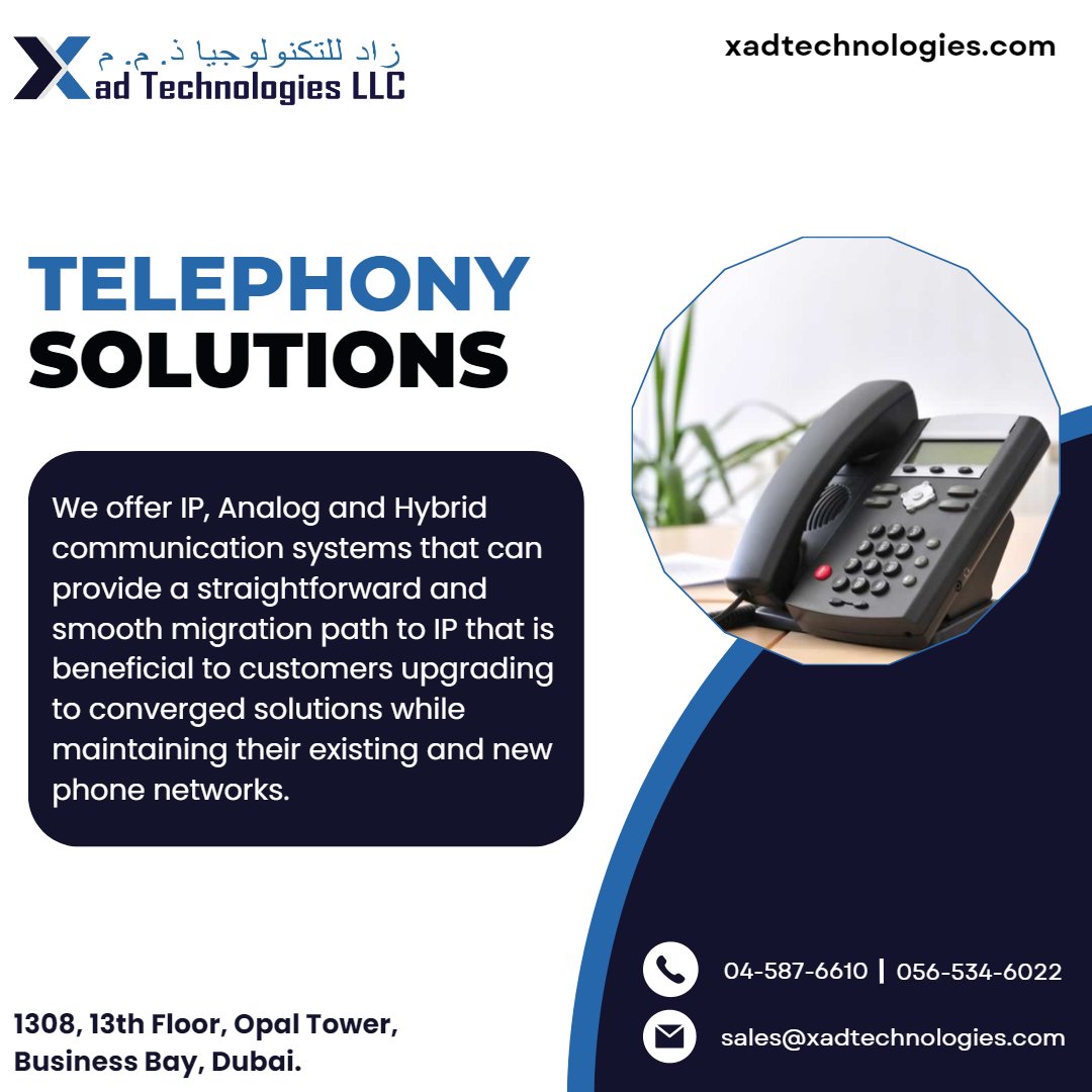 Xad_tech's tweet image. Looking for a telephony solution that can keep your business connected and running smoothly? Look no further! Our telephony solutions provide everything you need to communicate with your customers, colleagues, and partners.
#telephone #telephonysolutions #xadtech