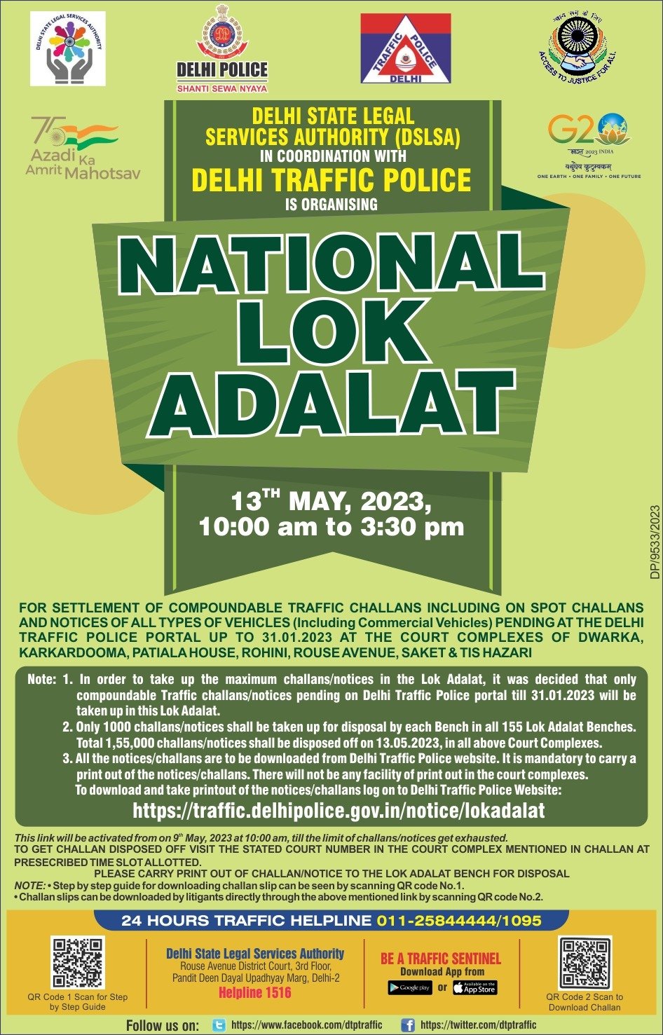 Delhi Traffic Police on Twitter "National Lok Adalat for settling