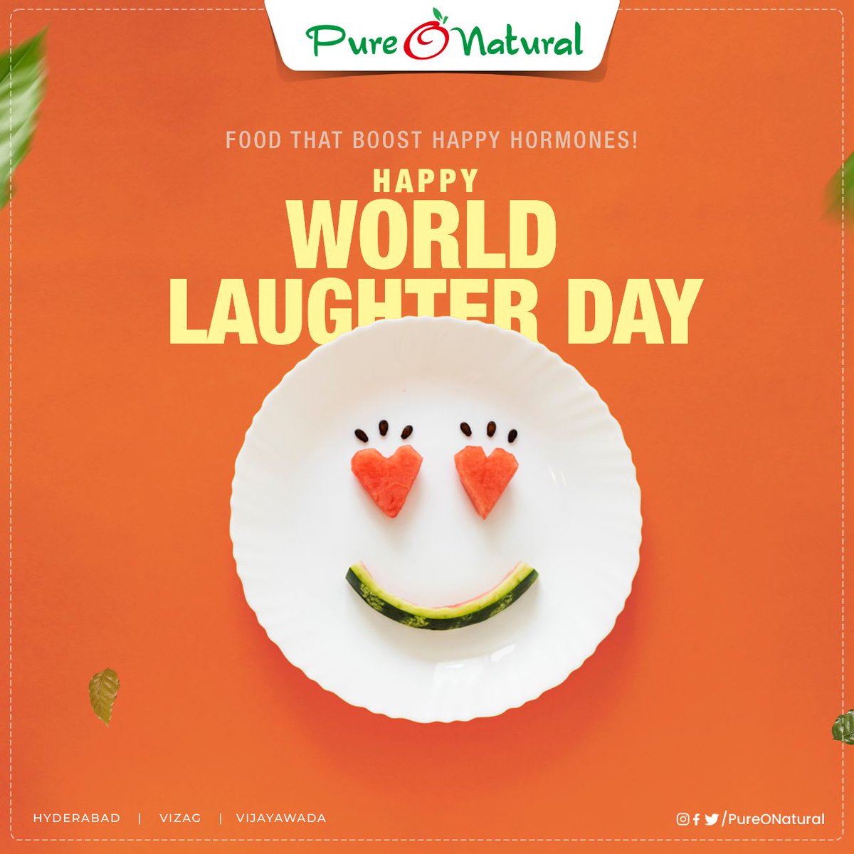 Boost Your Happy Hormones with Fresh Produce From Pure O Natural! ❤✨ Happy World Laughter Day 😄

#WorldLaughterDay #LaughterDay #PureONatural #Hyderabad #Vizag #Vijaywada #FreshProduce #FarmFresh #HealthyFood