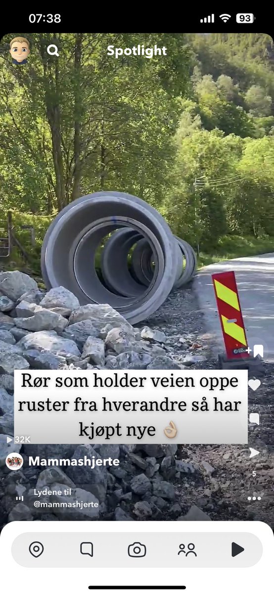 Jeg følger Mammashjerte på snapchat for det beste innholdet innen drenering, konstruksjoner og rør