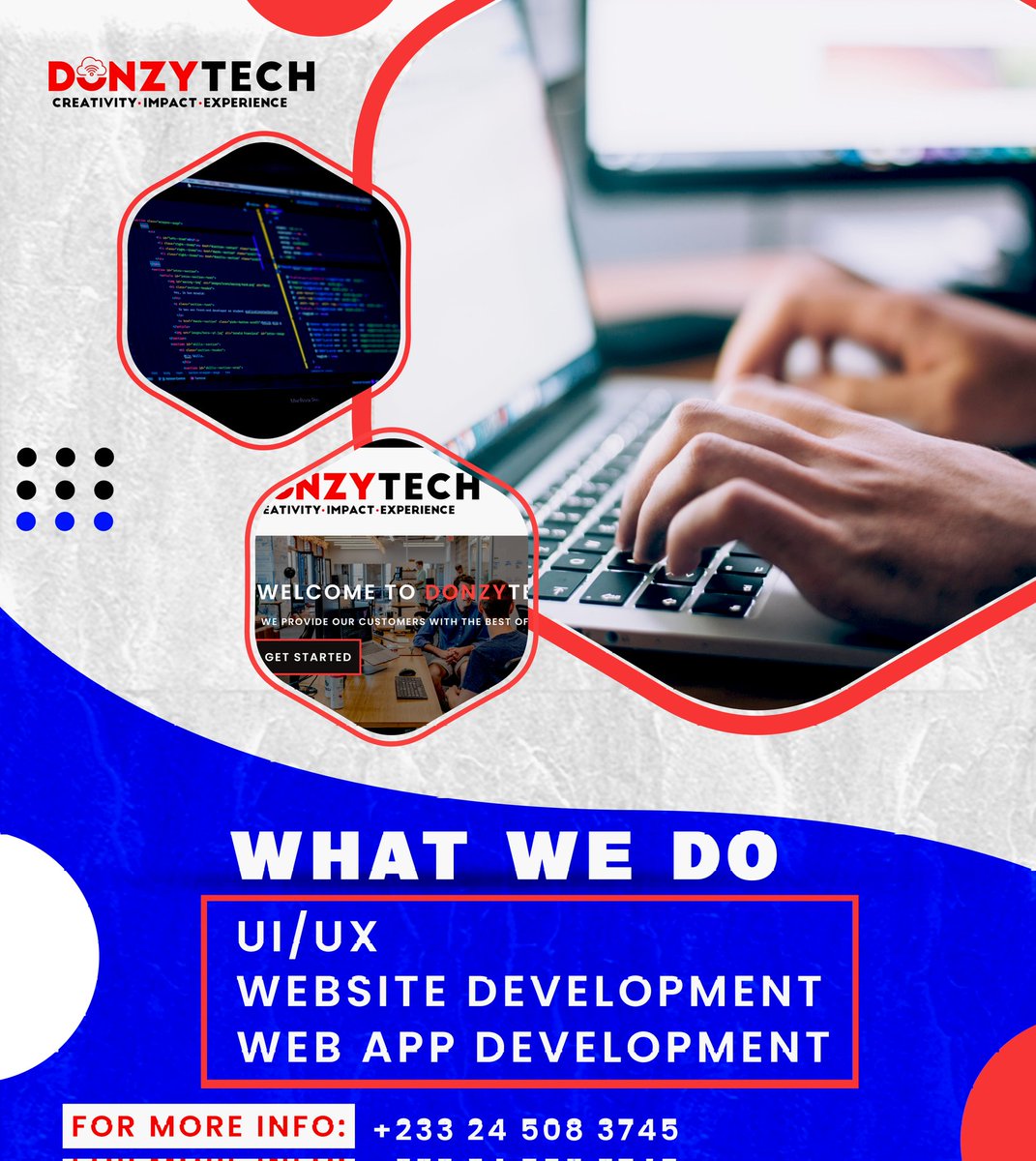 felixbotwe1's tweet photo. Do you need an experienced web developer to work on your projects? 
Contact DonzyTech on 0245083745
Or send an email felixbotwe194@gmail.com https://t.co/ZtaZohC0f6