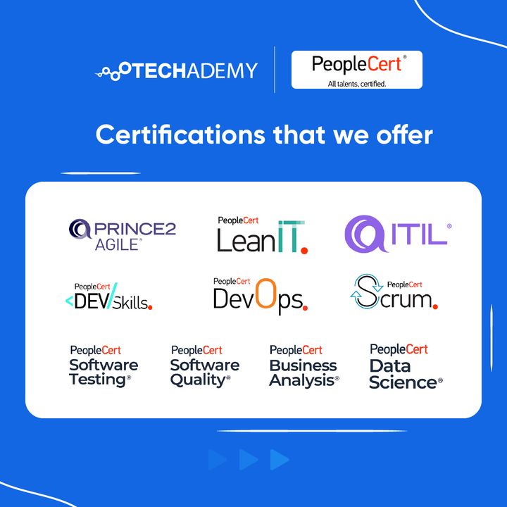 Techademy_ULXP's tweet image. #Techademy is now an Accredited #Training Organisation and Approved Examination Organisation of #PeopleCert®. 

We offer #CertificationCourses that help you scale up in your #career and get to the next level. 

#TrainingOrganization #traininganddevelopment #tech #techtraining