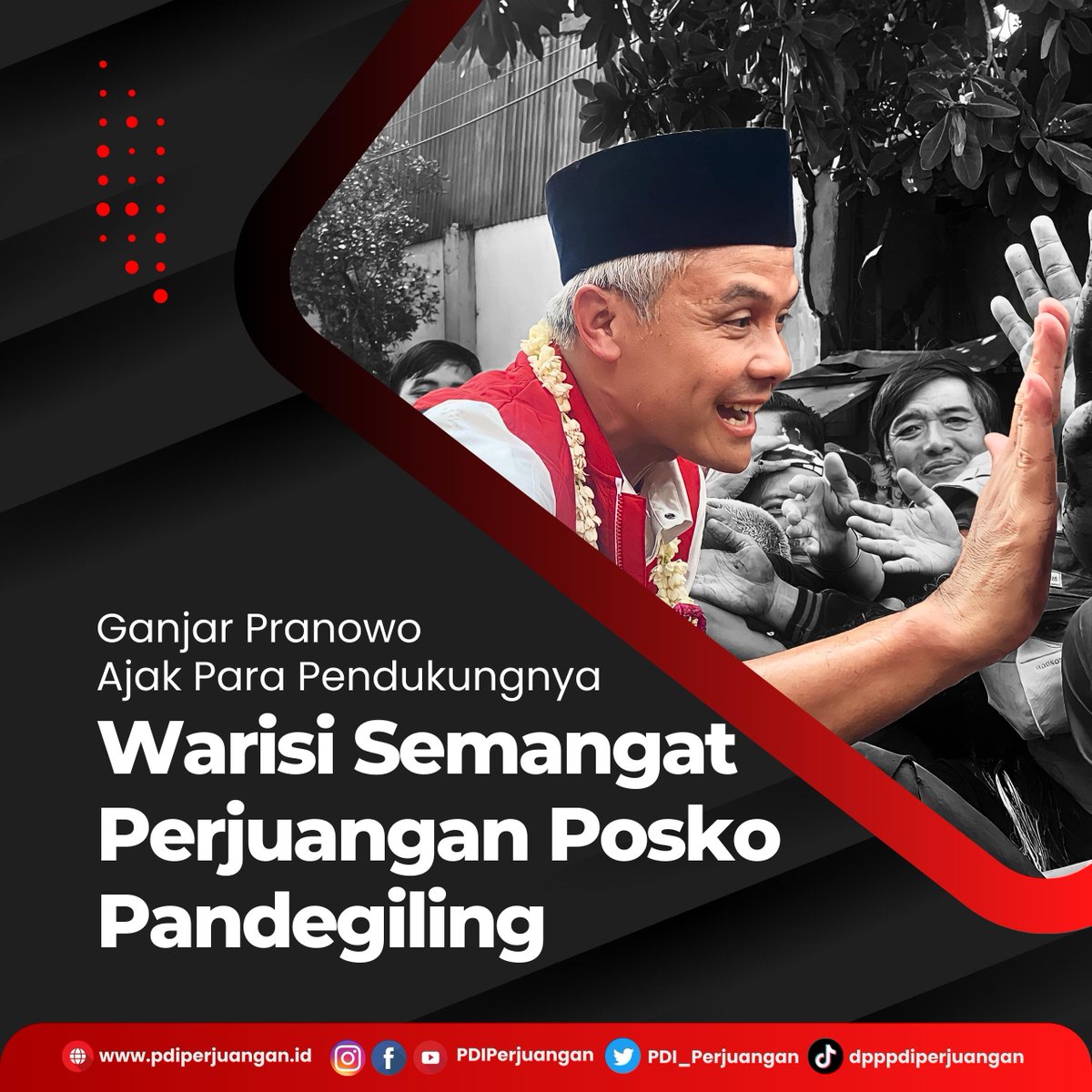 Kunjungan Ke Surabaya, Ganjar Pranowo Resmikan Posko Pandegiling

Berkunjung ke Surabaya, Calon Presiden dari PDI Perjuangan, Ganjar Pranowo disambut ribuan masa relawan dan simpatisan dari berbagai elemen saat meresmikan lokasi Pemenangan Relawan Ganjar Jawa Timur yang bertempat