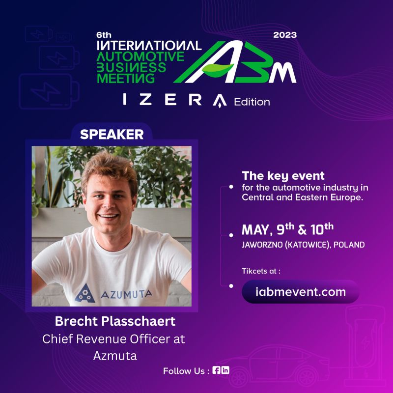 Here we go Poland! Tomorrow, Azumuta's CRO, Brecht Plasschaert will be part of the International Automotive Business Meeting. Don't miss out!
#manufacturingtechnology #manufacturingsoftware