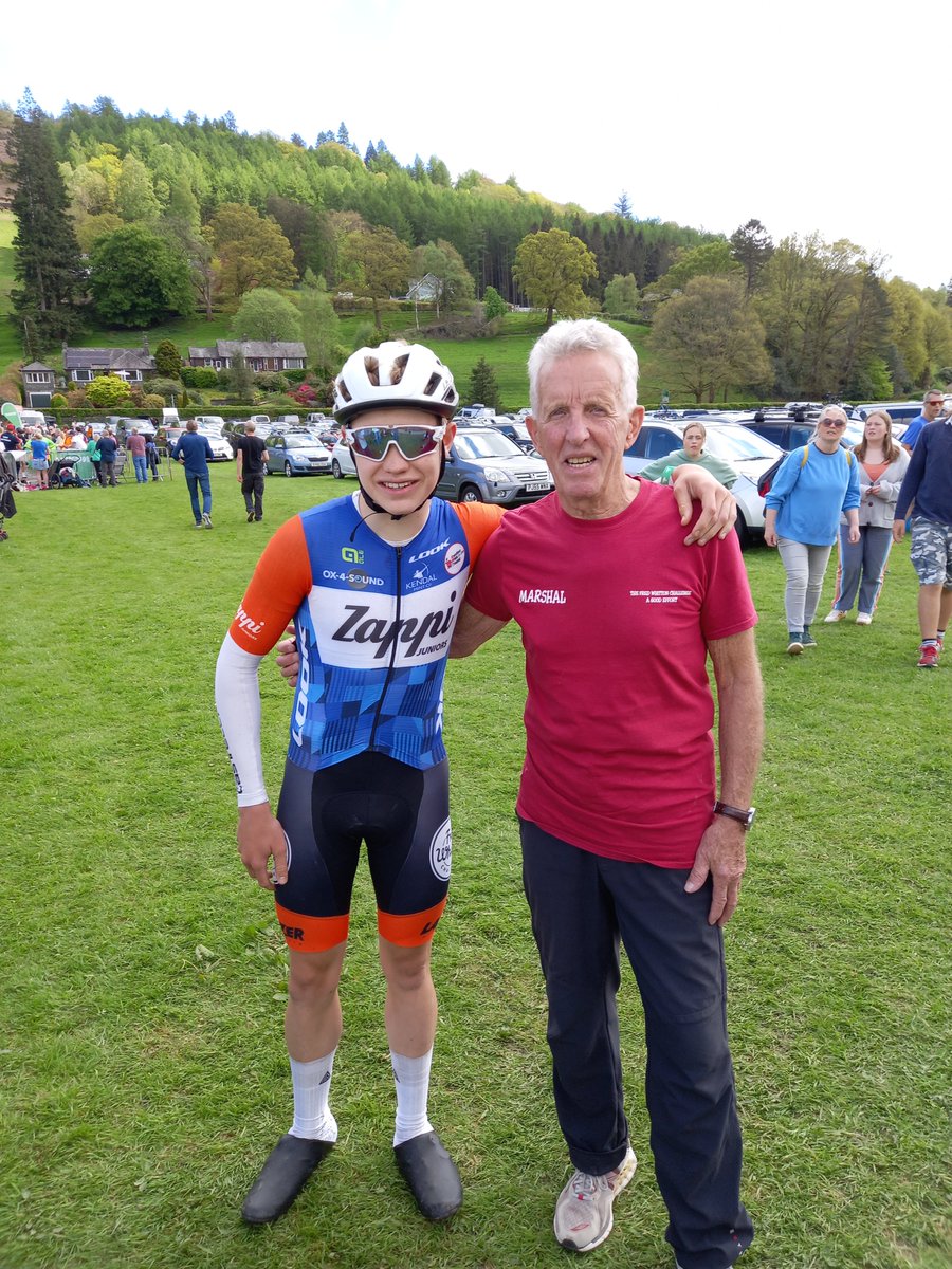 A first place and course record at the Fred Whitton Challenge yesterday by Finlay Hawker, 5 hours, 26 minutes, 3 seconds. 
As Fred used to say it was a "Good Effort"
Finlay here with Paul Loftus from <a href="/fred_whitton/">Saddleback Fred Whitton Challenge</a>
