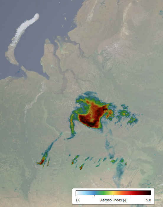 weerrecords's tweet photo. Boreal fire season has started with significant amounts of smoke over (Arctic) Canada and central Siberia (7 May 2023). Canadian smoke likely also into the lower stratosphere: tropopause around 12 km and cloud tops of dense smoke > 12 km. #Sentinel_5p #TROPOMI #AAI #AerosolIndex https://t.co/dERIKX1IDq