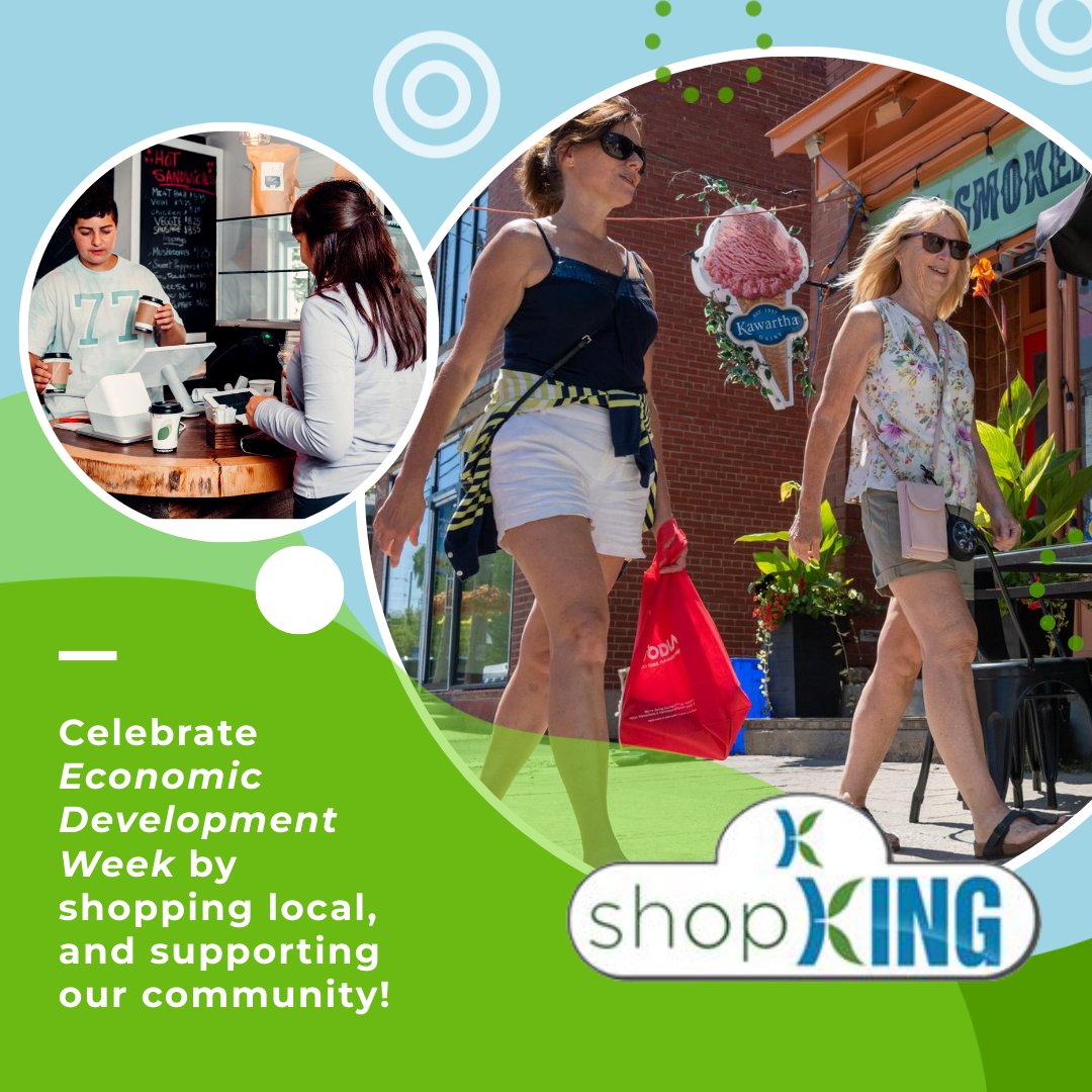 ShopKING_Twp's tweet photo. Kick off Economic Development Week by supporting your favourite local business! When you #ShopKING, you also help support our community.

#shoplocal #econdevweek #econdev #KingTownship https://t.co/2l0pRGt7x6