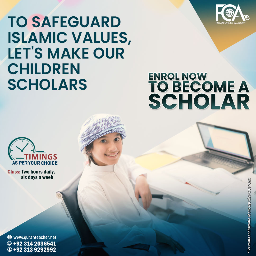 To safeguard Islamic values, it is necessary to make our children scholars .
Contact for admission.
For Male: +923139292992
For Female:+923142036541
quranteacher.net.

#islamicscholar #becomeimam #abroad #learnislam #onlineeducation