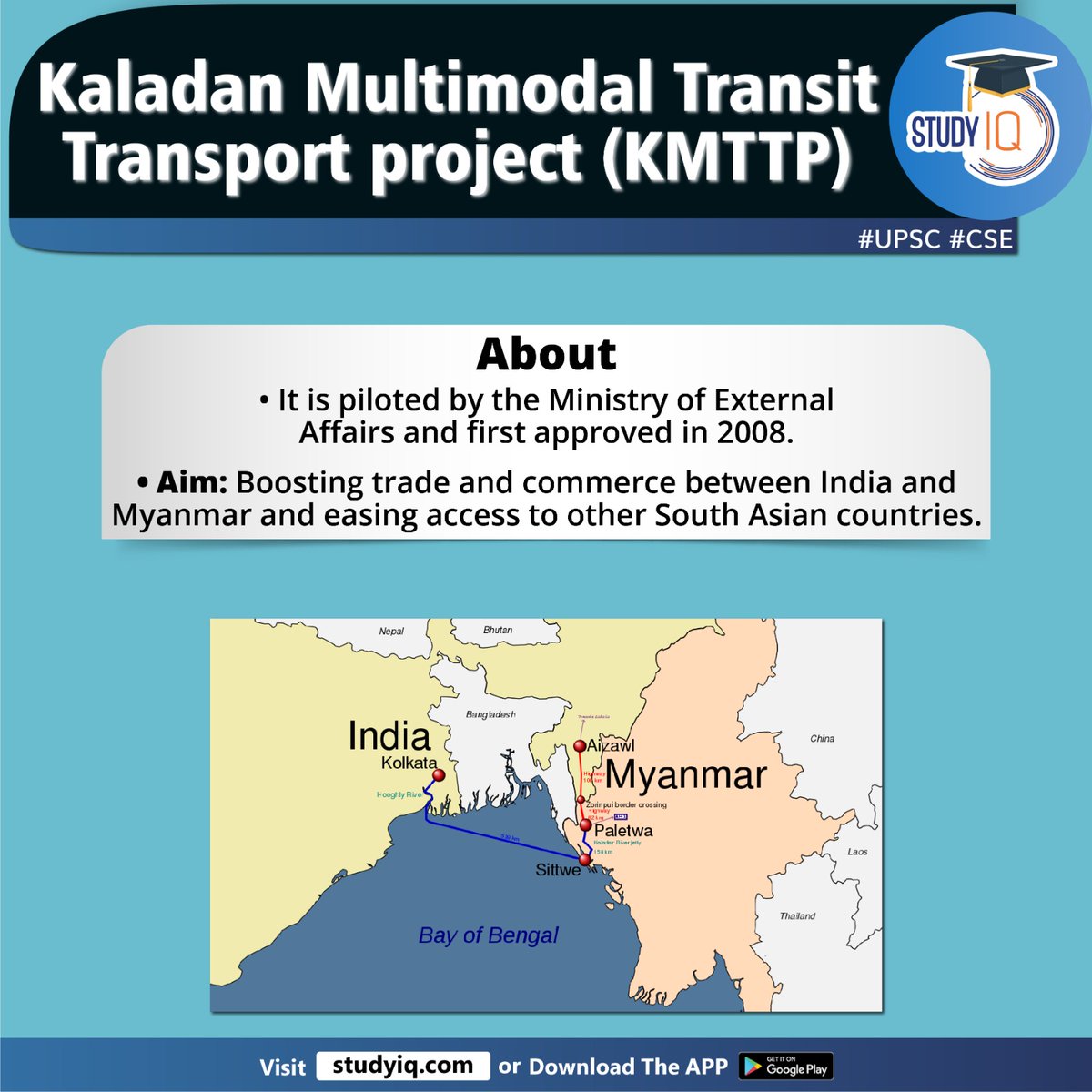 upsciq's tweet photo. Kaladan Multimodal Transit Transport Project (KMTTP)
#kaladanmultimodaltransittransportproject #kmttp #ministryofexternalaffairs #india #myanmar #southasia #kolkata #sittweport #paletwa #kaladanriver #waterwayroute #zorinpui #mizoram #indomyanmarborder #zorinpui https://t.co/SQ6m8HKqTf