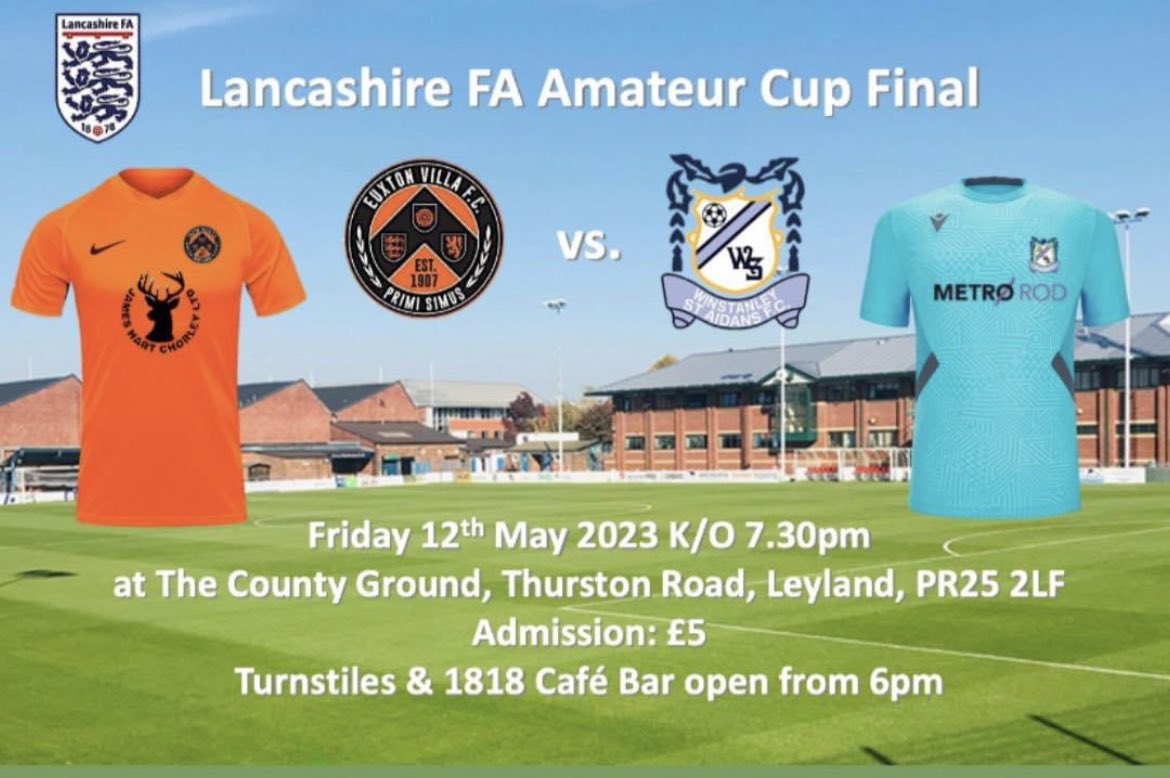 WinstStAidans's tweet photo. Lancs Cup Final !!!

This coming Friday we face @EuxtonvillaRes at the Lfa county ground at leyland. Hope to see as many of you down to back the lads. https://t.co/40xRgrsQGS