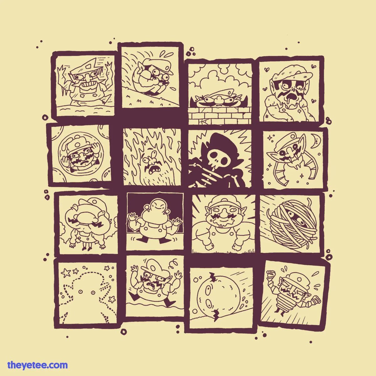 Cooooouk's tweet image. 🟡🟣 WAAAAH, IT&apos;S T SHIRT TIME 🟣🟡
Look guys, look, it&apos;s my greatest achievement! I&apos;ve got a new #screenprinted t-shirt out today, with  #Wario getting pulverised all over it. Head on to The Yetee and snatch it now, for it is only available for 24 hours! Link below...
