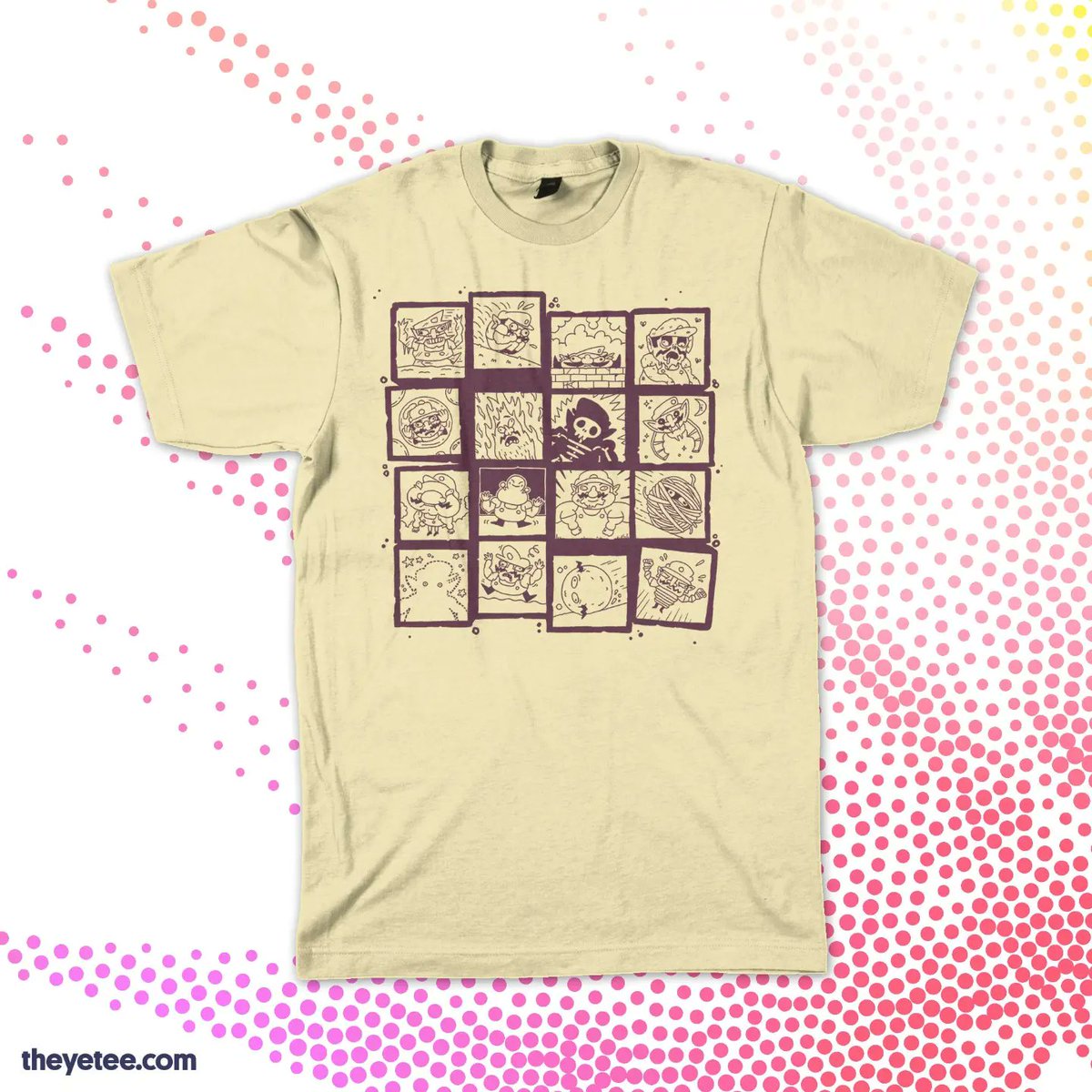 Cooooouk's tweet image. 🟡🟣 WAAAAH, IT&apos;S T SHIRT TIME 🟣🟡
Look guys, look, it&apos;s my greatest achievement! I&apos;ve got a new #screenprinted t-shirt out today, with  #Wario getting pulverised all over it. Head on to The Yetee and snatch it now, for it is only available for 24 hours! Link below...