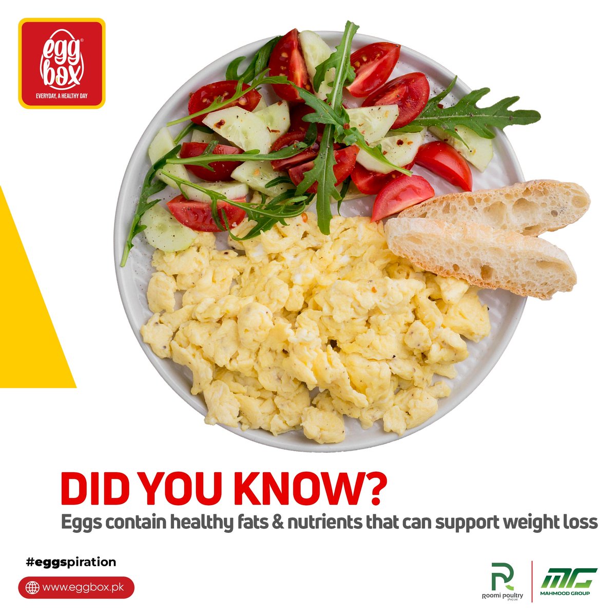 EggBoxPk's tweet photo. The best proteins that help you to feel full for a longer period of time, reducing the urge to eat @EggBoxPk #eggs so add them to your healthy weight-loss diet plan!
#EggBox #YehKoiAamAndaNahi #MakeEverydayAHealthyDay #HighProtiens #Eggsforweightloss #calories https://t.co/ZFH9KyB02w